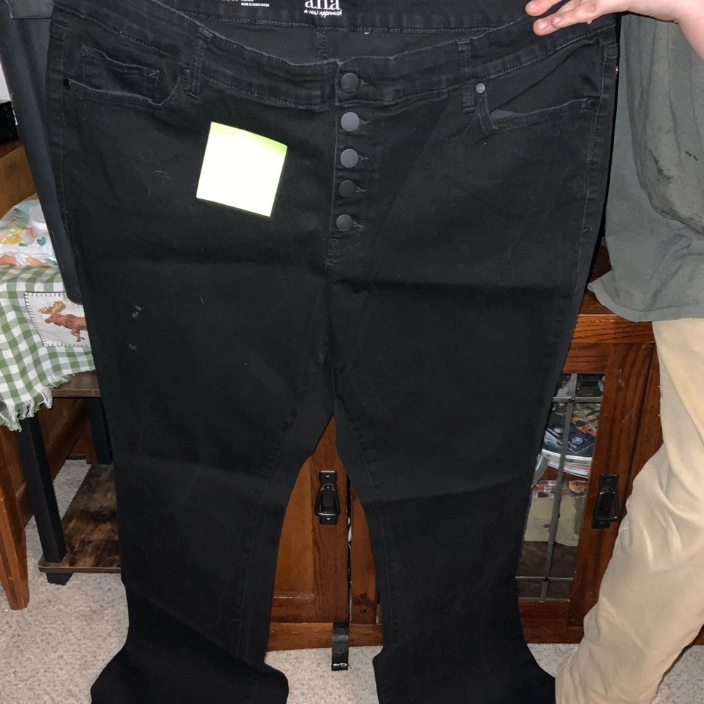 Black Button-Fly Jeans